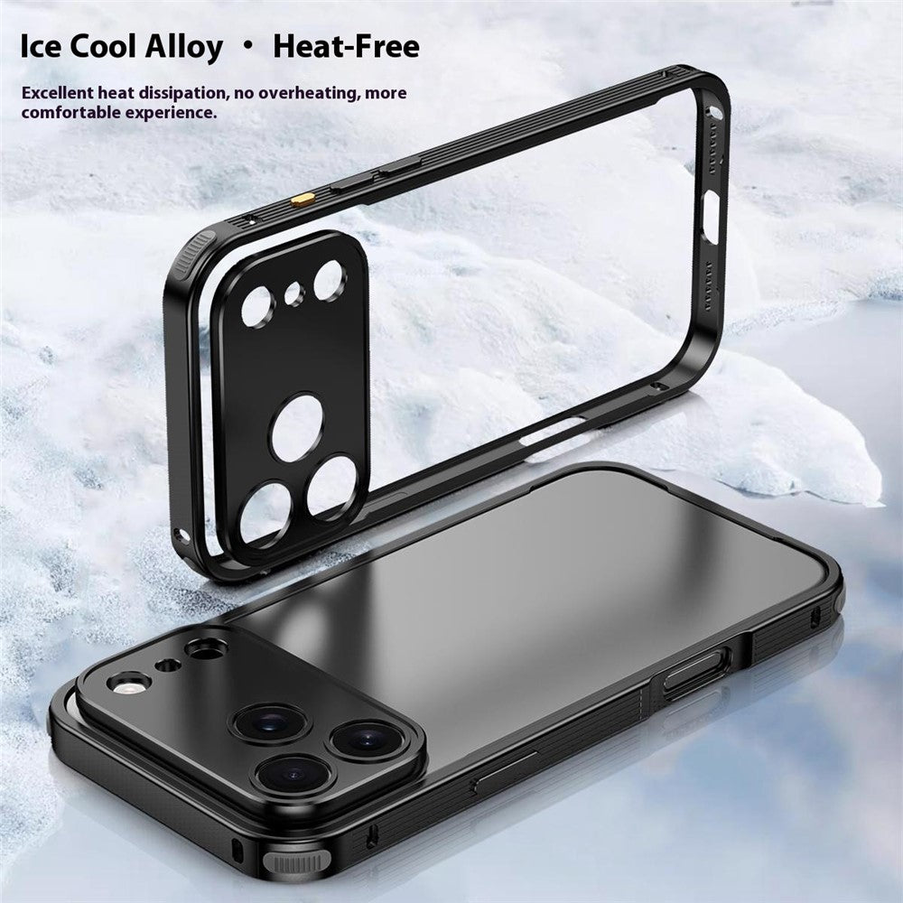 iPhone 17 Pro Max Metal Bumper Case, Element X Cooling with Camera Protector - Black