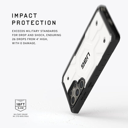Samsung Galaxy S25 Ultra UAG Case, Pathfinder Clear Rugged Featherlight Shockproof Protective Magsafe Case - White