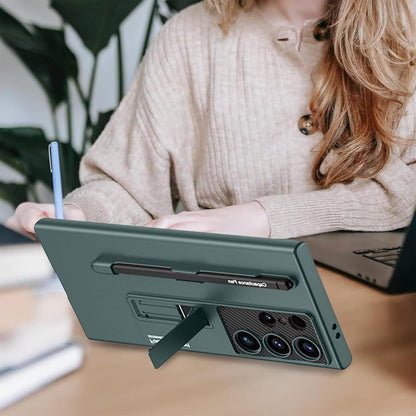 Samsung Galaxy S23 Ultra Super Slim Hard PC Light Weight with Kickstand & S Pen, Hard Protective Cover - Green