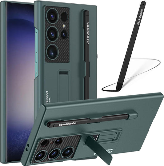 Samsung Galaxy S23 Ultra Super Slim Hard PC Light Weight with Kickstand & S Pen, Hard Protective Cover - Green