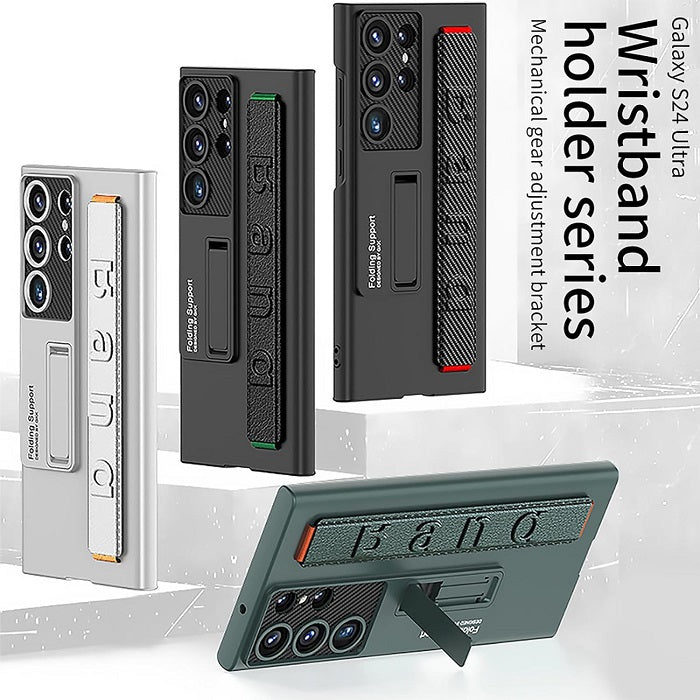 Samsung Galaxy S24 Ultra Slim Hard PC with Wrist Strap Lightweight Camera Protection Band Case - Carbon Black