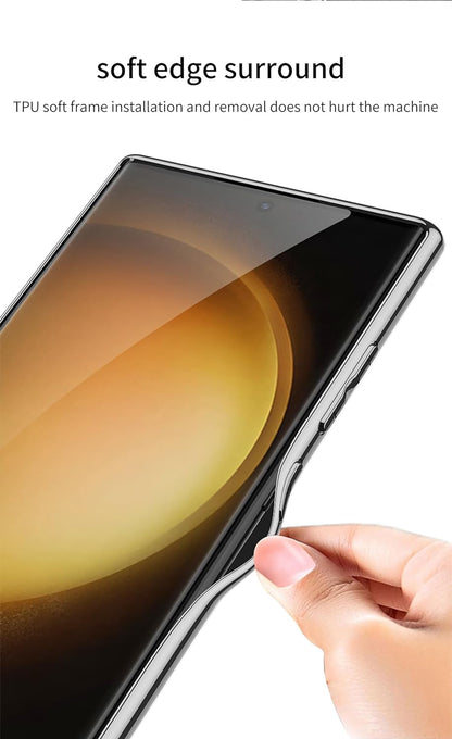 Samsung Galaxy S23 Ultra GKK Electroplated Lens Case (Inner Carbon) with Camera Protection - Black