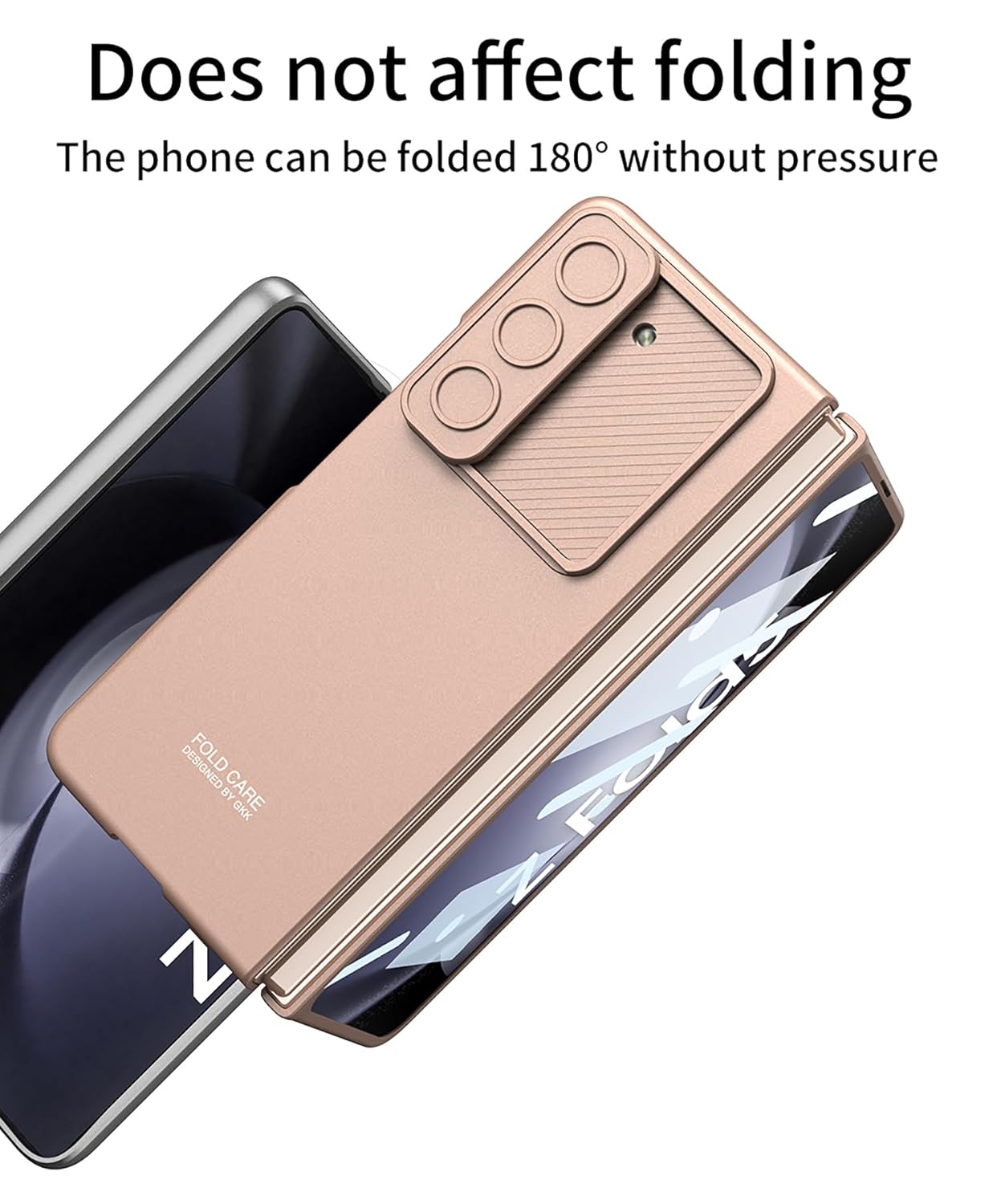 Samsung Galaxy Z Fold 6 GKK Ultra Thin Case with Slide Camera Cover Front in-Built Glass - Black