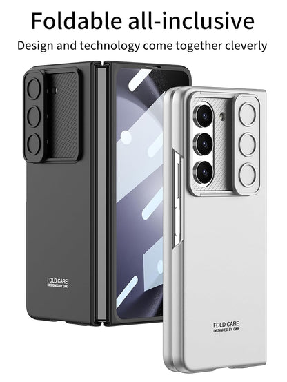 Samsung Galaxy Z Fold 6 GKK Ultra Thin Case with Slide Camera Cover Front in-Built Glass - Black