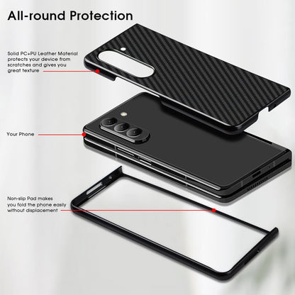 Samsung Galaxy Z Fold6 Carbon Fiber Case, 0.5mm Super Slim Original SLIVA Carbon Fiber - Wine
