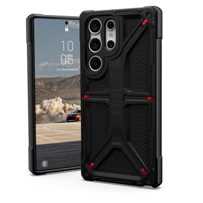 Samsung Galaxy S23 Ultra UAG Monarch Kevlar Series Rugged Heavy Duty Armor Case with 5 Red Dot - Black