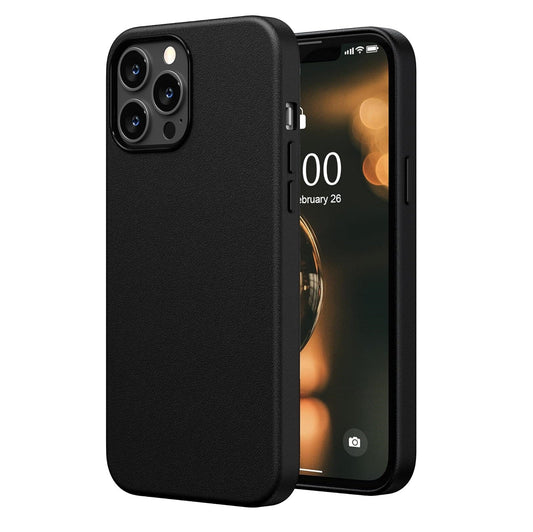 iPhone 14 Pro Kzdoo Noble Collection Classic Series Genuine Leather Case - Black