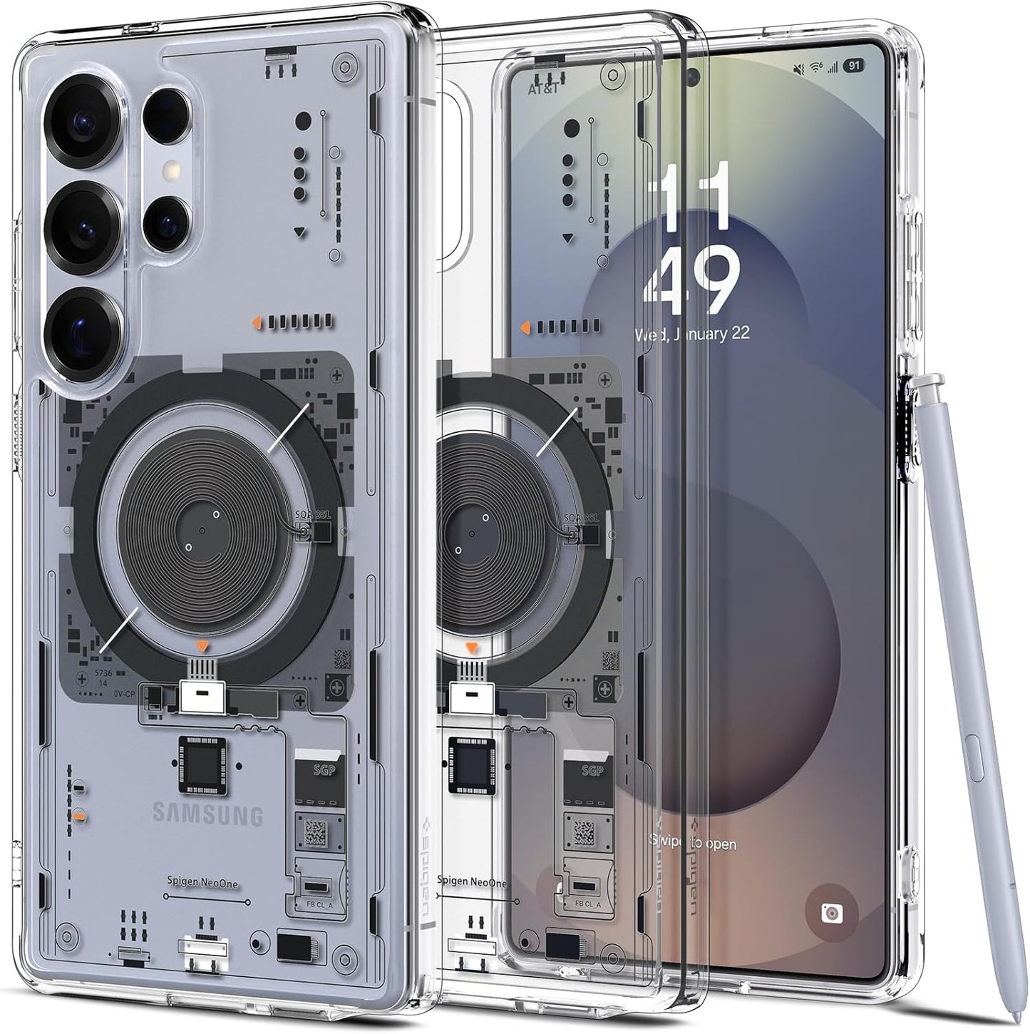 Samsung Galaxy S25 Ultra Zero One Machinery Design Shockproof Case with Magsafe - Clear