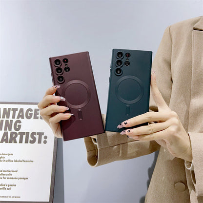 Samsung Galaxy S23 Ultra Silicon Magsafe Case With Camera Protection - Green