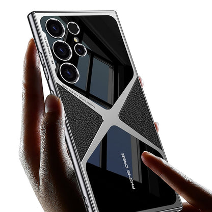 Samsung Galaxy S23 Ultra GKK Electroplated Lens Case (Inner Carbon) with Camera Protection - Black