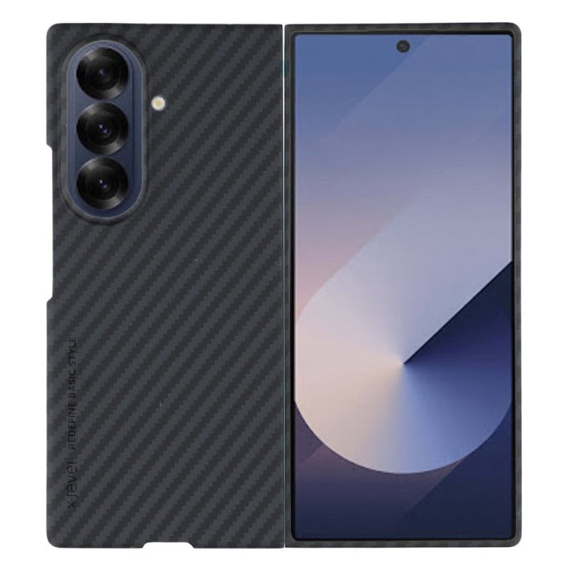 Samsung Fold8 Ultra Carbon Fiber Case, X-level 0.6mm Thin Carbon Fiber Back Cover - Black