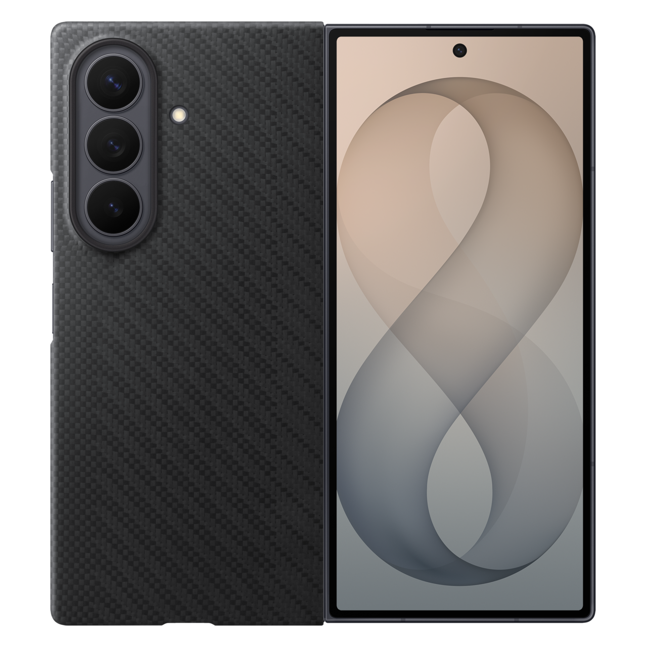 Samsung Fold8 Ultra Carbon Case, 0.8mm Slim Carbon Fiber Cover with Magsafe and Logo - Black
