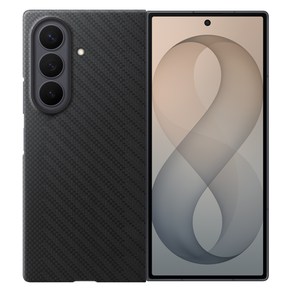 Samsung Fold8 Ultra Carbon Case, 0.8mm Slim Carbon Fiber Cover with Magsafe and Logo - Black