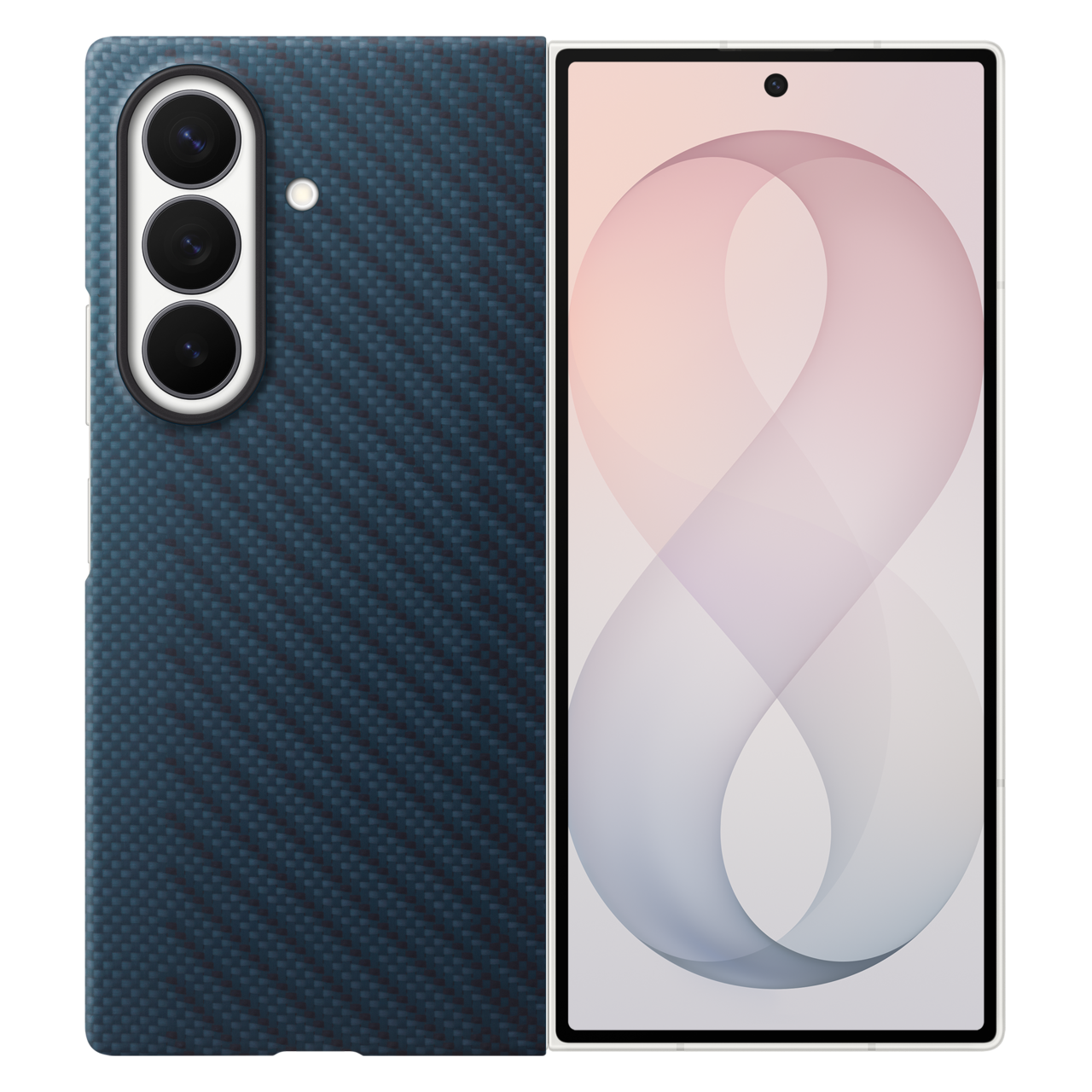 Samsung Fold8 Ultra Carbon Case, 0.8mm Slim Carbon Fiber Cover with Magsafe and Logo - Blue