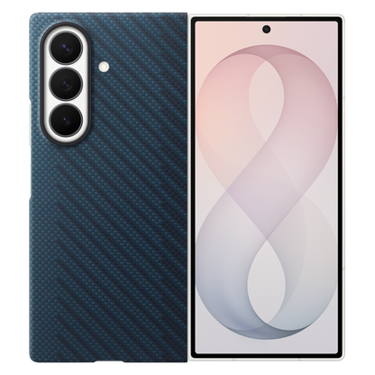 Samsung Fold8 Ultra Carbon Case, 0.8mm Slim Carbon Fiber Cover with Magsafe and Logo - Blue