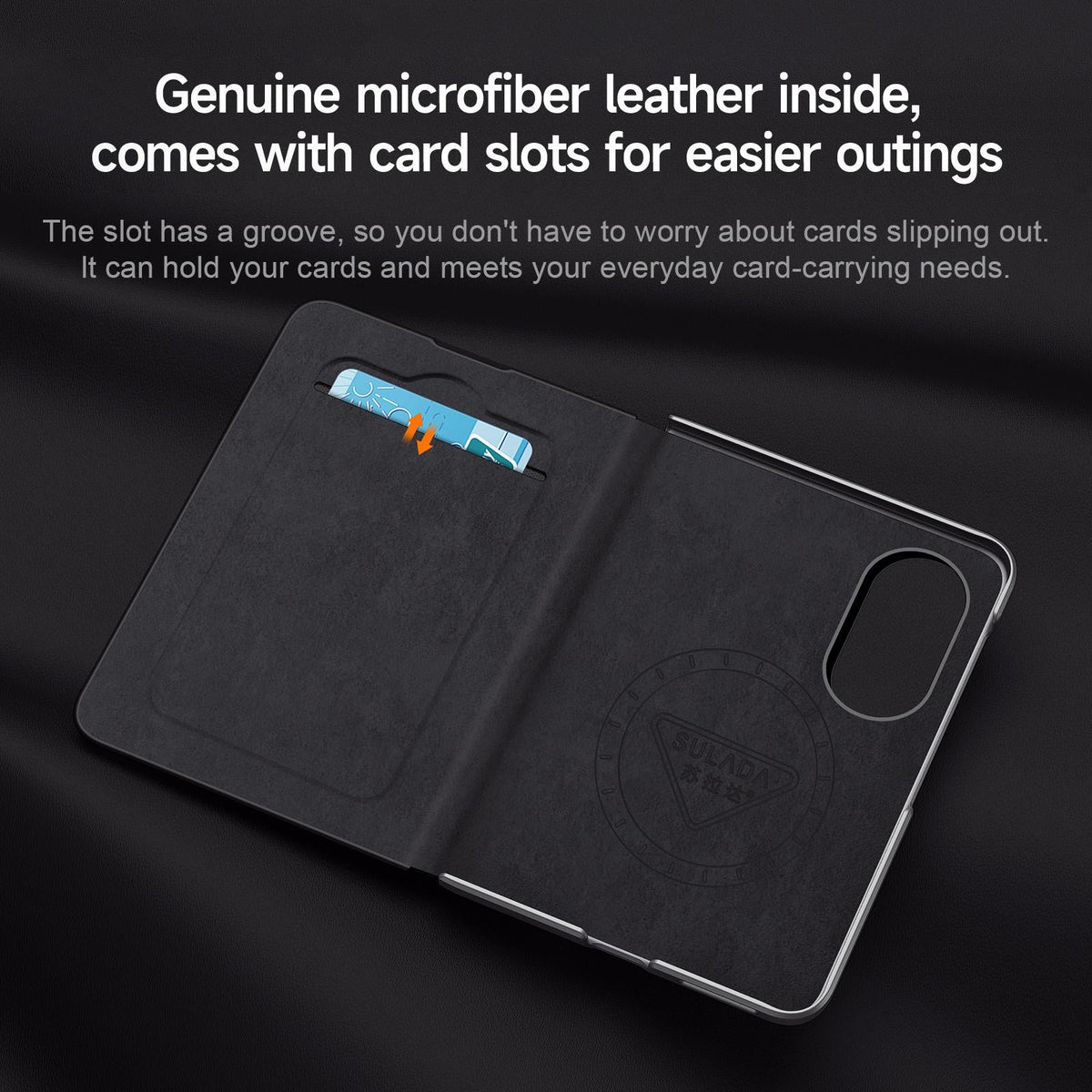 Samsung Z Fold8 SULADA Leather Case, S-View Window Magnetic Ring Holder Kickstand Cover with Magsafe - Brown