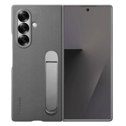 Samsung Z Fold8 Ultra Leather Case, Kindsuit Leather Cover with Kickstand - Grey