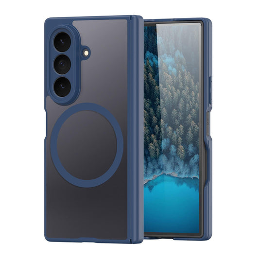 Samsung Z Fold8 Ultra Skin Feel Smoke, Dual Central Axis Magsafe Case with Hinge Protection - Blue