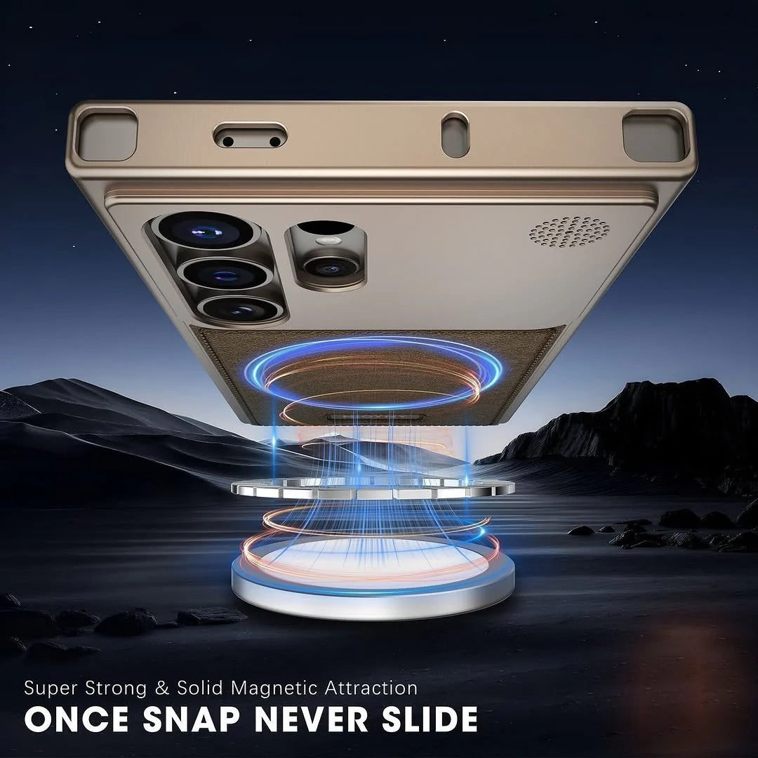 Samsung Galaxy S26 Ultra Metal Bumper Cover, Aero Flex Aluminum Frameless with Magsafe Case - Desert Titanium