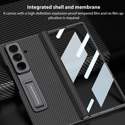 Samsung Galaxy Z Fold7 Leather Case, Phantom Series Kickstand Magnetic Hinge Protection - Titanium