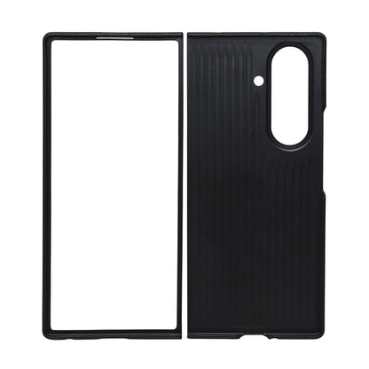 Samsung Galaxy Z Fold7 Dotted Vegan Leather Case Slim Cover with Metal Camera Protection - Black