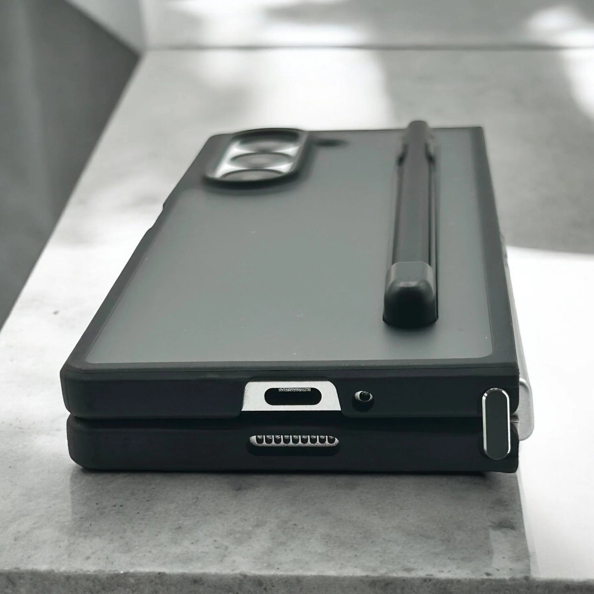 Samsung Galaxy Z Fold7 S-Pen Case, Smoky Anti-Fingerprint Hybrid Case with Hinge Protection S-Pen Cover