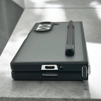 Samsung Galaxy Z Fold7 S-Pen Case, Smoky Anti-Fingerprint Hybrid Case with Hinge Protection S-Pen Cover