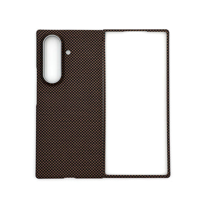 Samsung Galaxy Z Fold7 Real Carbon Fiber Case, 0.5mm Super Slim Original SLIVA Carbon Fiber with Magsafe - Brown