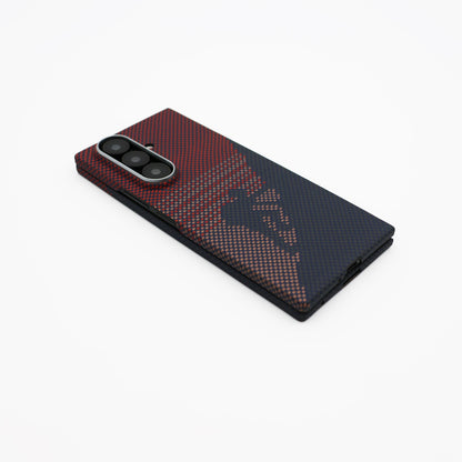 Samsung Galaxy Z Fold7 Real Carbon Fiber Case, 0.5mm Super Slim Original SLIVA Carbon Fiber with Magsafe- Red