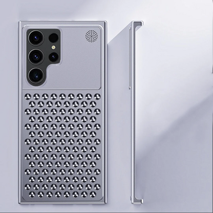 Samsung Galaxy S24 Ultra Heat Dissipation Aluminum Alloy Lens Half Pack Aromatherapy Cooling Case - Grey