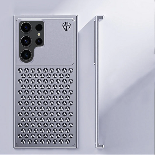 Samsung Galaxy S24 Ultra Heat Dissipation Aluminum Alloy Lens Half Pack Aromatherapy Cooling Case - Grey