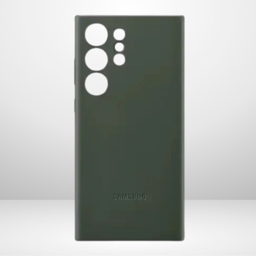 Samsung Galaxy S23 Ultra Leather Case, Super Slim Vegan Leather Case with Logo - Green