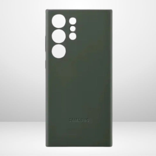 Samsung Galaxy S23 Ultra Leather Case, Super Slim Vegan Leather Case with Logo - Green