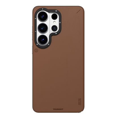 Samsung Galaxy S26 Ultra Youngkit Leather Case, Matte Leather Finish Youngkit Tech Leather with Magsafe - Brown