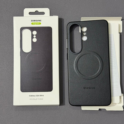 Samsung S266 Ultra Leather Case, Kindsuit Leather Cover with Magsafe - Black