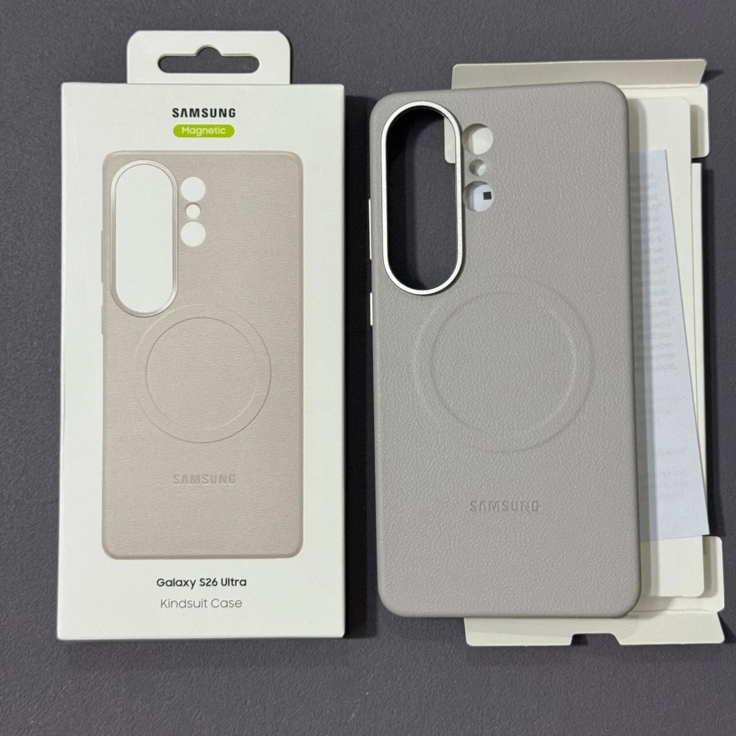 Samsung S266 Ultra Leather Case, Kindsuit Leather Cover with Magsafe - Grey