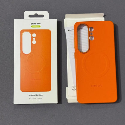 Samsung S266 Ultra Leather Case, Kindsuit Leather Cover with Magsafe - Orange