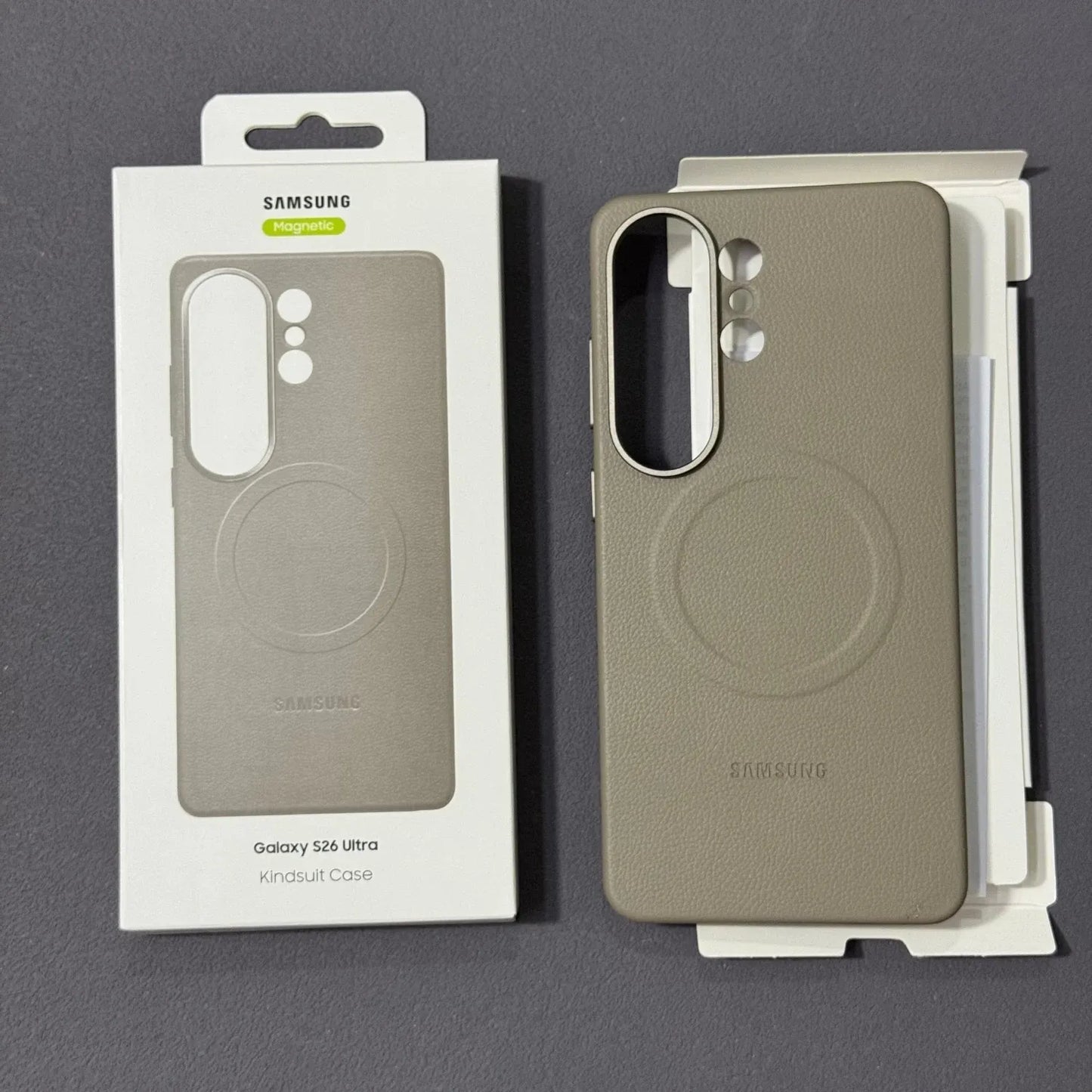 Samsung S266 Ultra Leather Case, Kindsuit Leather Cover with Magsafe - Camel Grey
