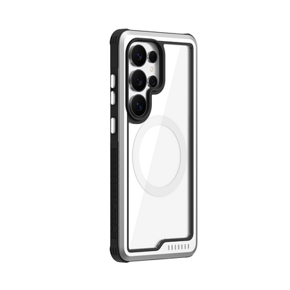 Samsung Galaxy S26 Ultra Kzdoo "Mag ARCE SPORT" Series Anti-Yellowing Magsafe Case - Silver