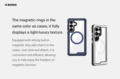 Samsung Galaxy S26 Ultra Kzdoo "Mag ARCE SPORT" Series Anti-Yellowing Magsafe Case - Silver