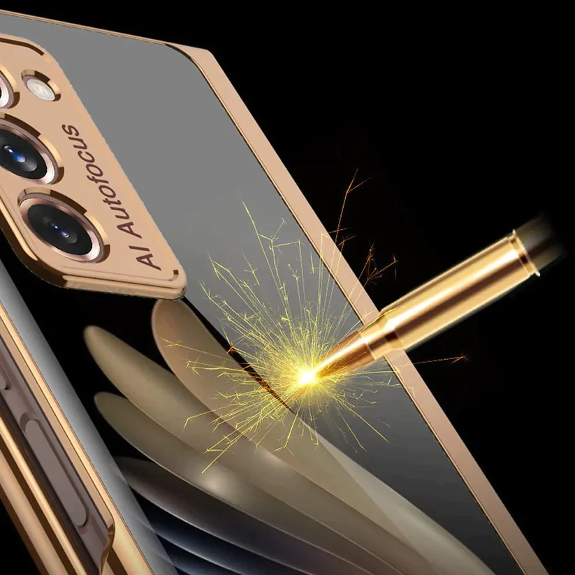 Samsung Galaxy S24 Ultra Lion Print Original Glass Electroplating Case with Camera Protection