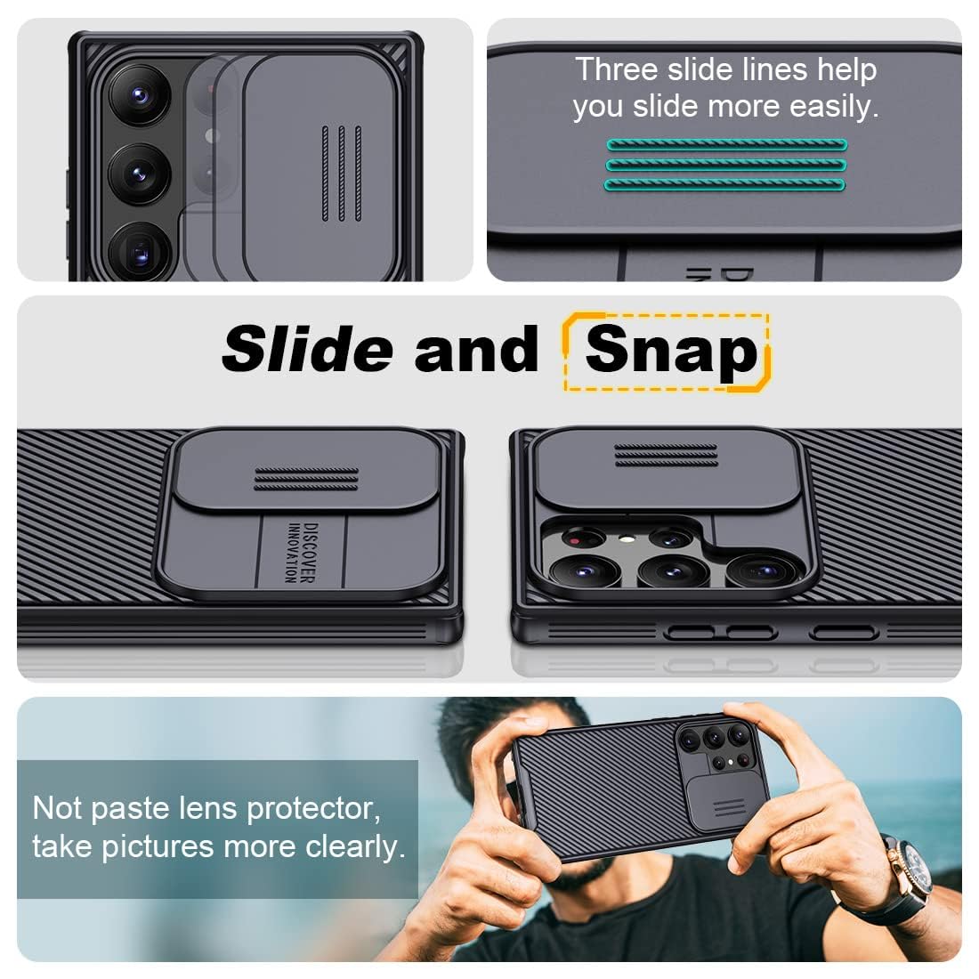 Samsung Galaxy S23 Ultra Cam-Shield Slide Camera Cover Thermoplastic Polyurethane