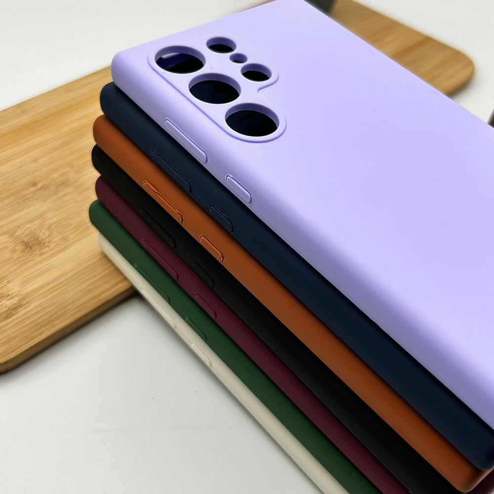 Samsung Galaxy S24 Ultra Soft Silky Liquid Silicon Case With Logo