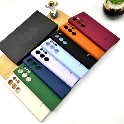 Samsung Galaxy S24 Ultra Soft Silky Liquid Silicon Case With Logo