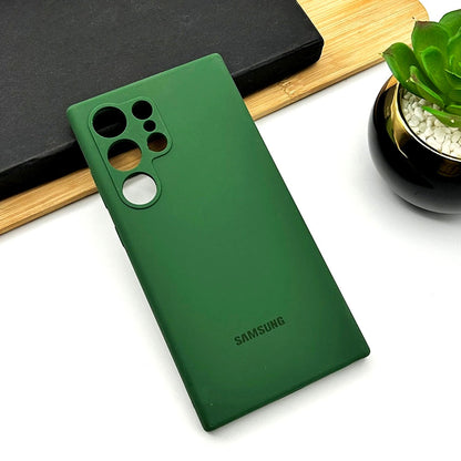 Samsung Galaxy S23 Ultra Original Flexible Matte Liquid Silicon Case With Logo - Green