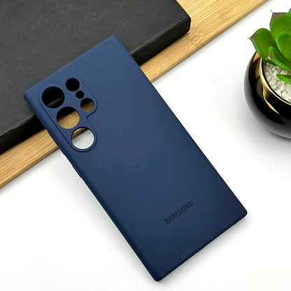 Samsung Galaxy S24 Ultra Soft Silky Liquid Silicon Case With Logo