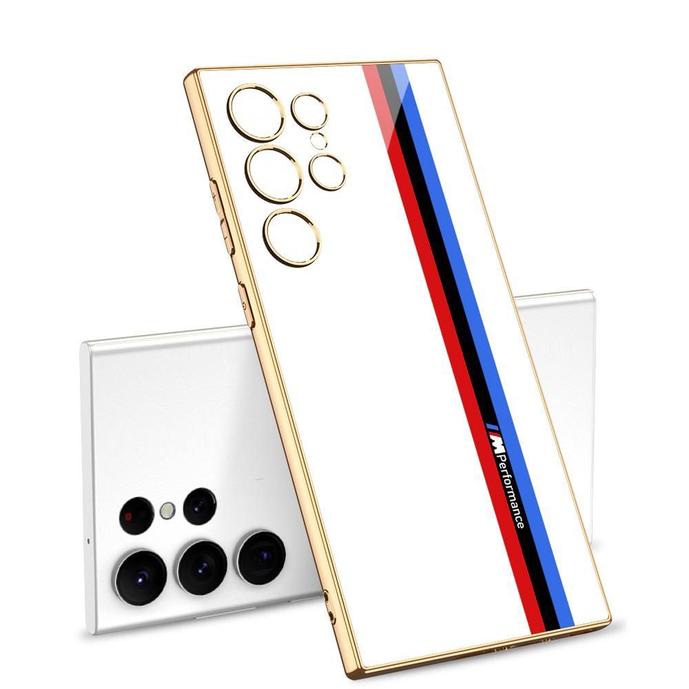 Samsung Galaxy S23 Ultra BMW M Performance Series Glass Case - White/Green