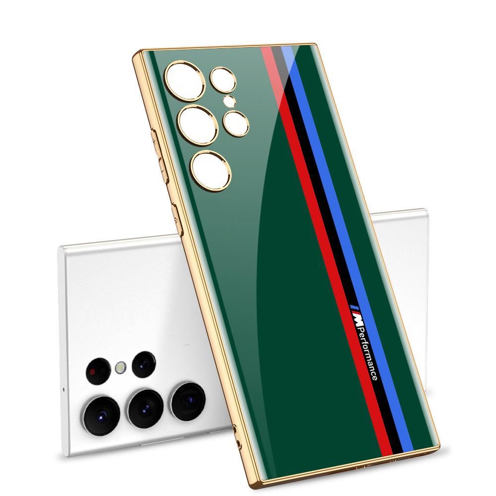 Samsung Galaxy S23 Ultra BMW M Performance Series Glass Case - White/Green