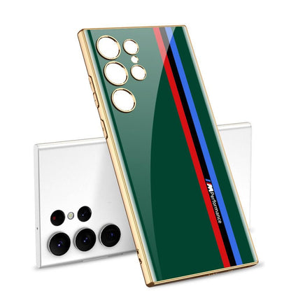 Samsung Galaxy S23 Ultra BMW M Performance Series Glass Case - White/Green