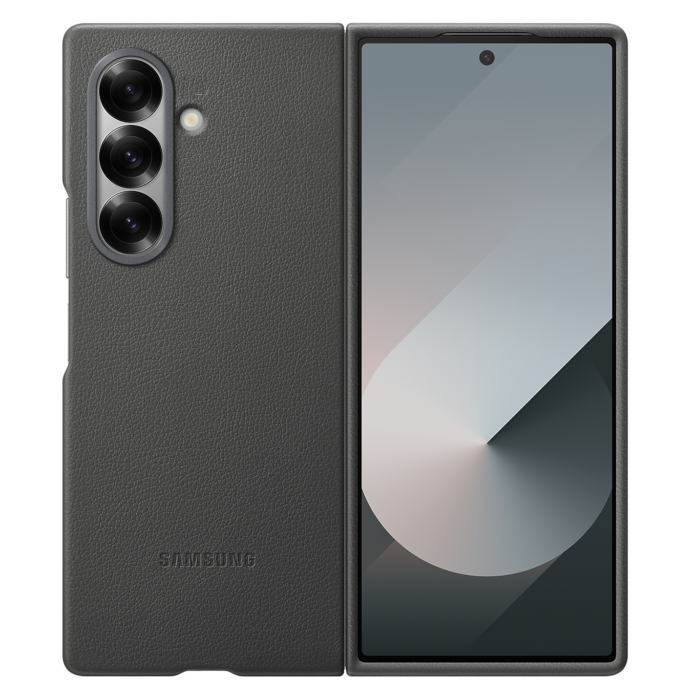 Samsung Z Fold8 Ultra Leather Case, Kindsuit Slim Leather Back Cover - Dark Grey